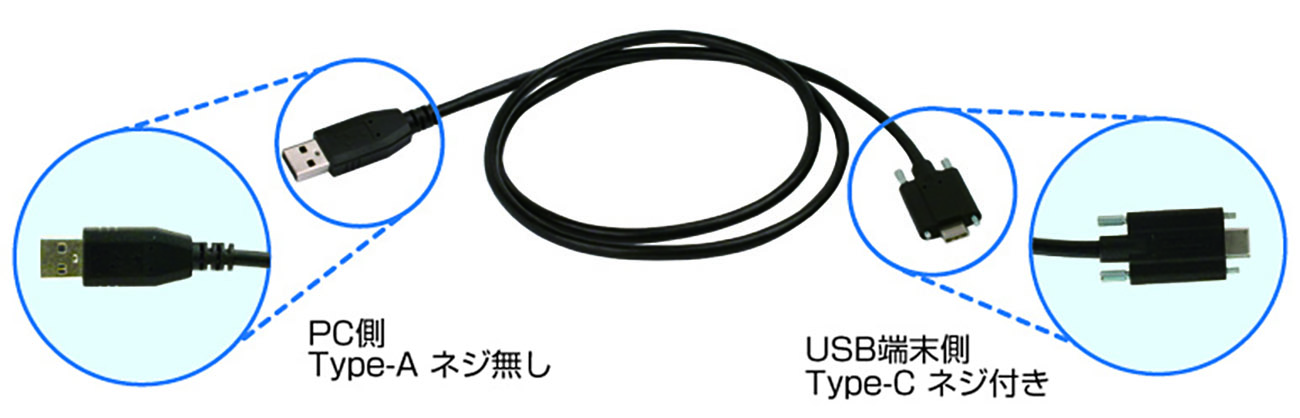 図5：ネジ付USBケーブル